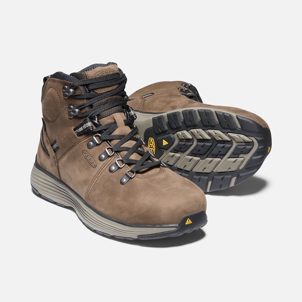 Botas de Trabajo Keen Mexico Marrom - Hombre Manchester 6\" Wp (Aluminum Toe) - ME7981520